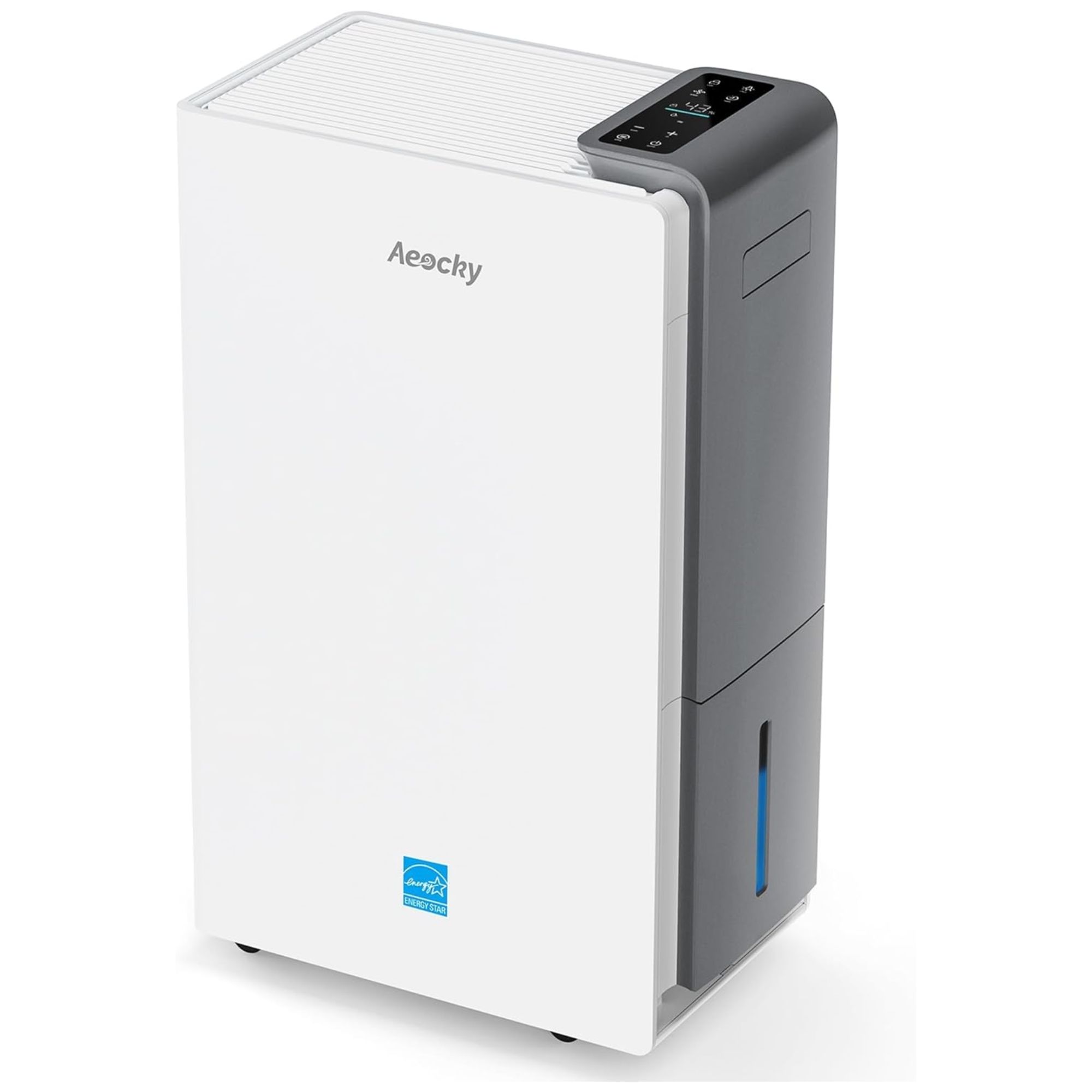 A white Aeocky dehumidifier