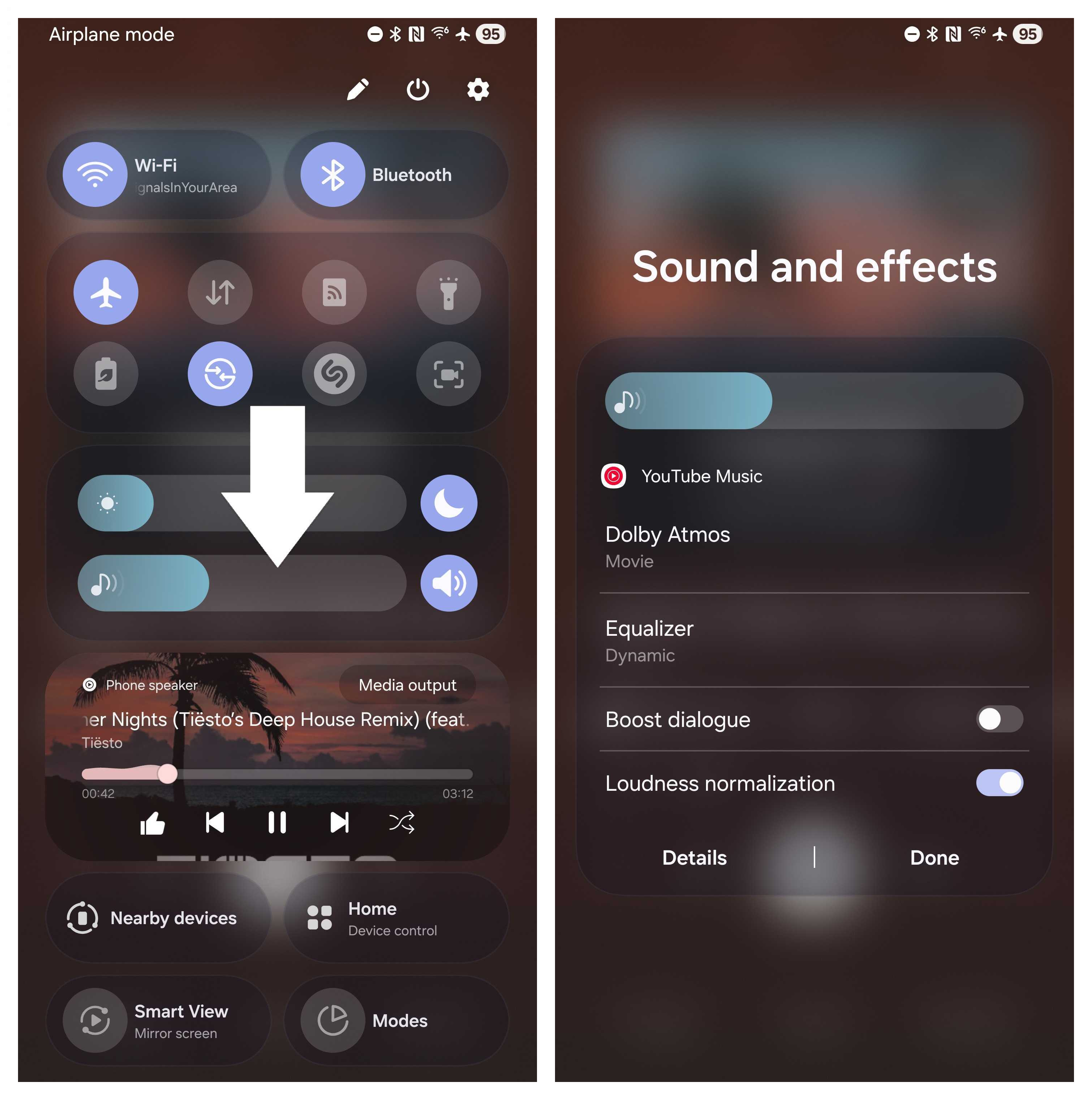 Adjusting app audio settings on the Galaxy S25