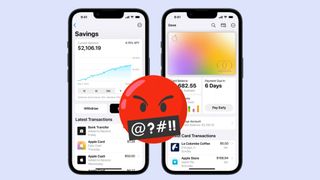 Apple Savings account UI with angry emoji