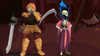 Slay the Spire 2 multiplayer party standing together (The Ironclad left, The Necromance right)