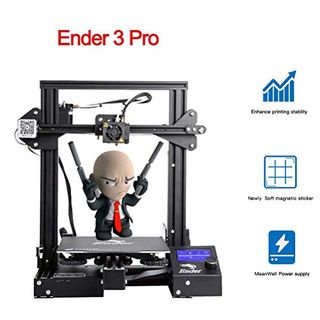 SainSmart x Creality Ender-3 PRO 3D Printer with Upgraded C-Magnet Build Surface Plate Mat, UL Certified Power Supply, Extra 4 Nozzles, Build Volume 220 x 220 x 250 mm