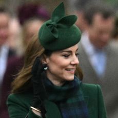 Kate Middleton wears a green hat and coat to Sandringham on Christmas Day 2024