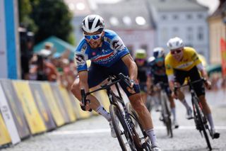 Sternberk - Czech Republic - cycling - cyclisme - radsport - wielrennen - Alaphilippe Julian (FRA / Team Soudal - Quick Step) - Hirschi Marc (SUI / UAE Team Emirates) pictured during Czech Tour (2.1) Stage 4 from Sumperk to Sternberk (131.8) - Photo: Marketa Navratilova/Cor Vos Â© 2024