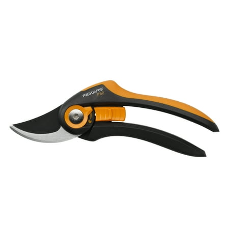 Fiskars Smartfit 8 Inch Bypass Pruner With Non-Stick Steel Blades and Softgrip Handles, 3/4 Inch Cut Capacity, Orange and Black
