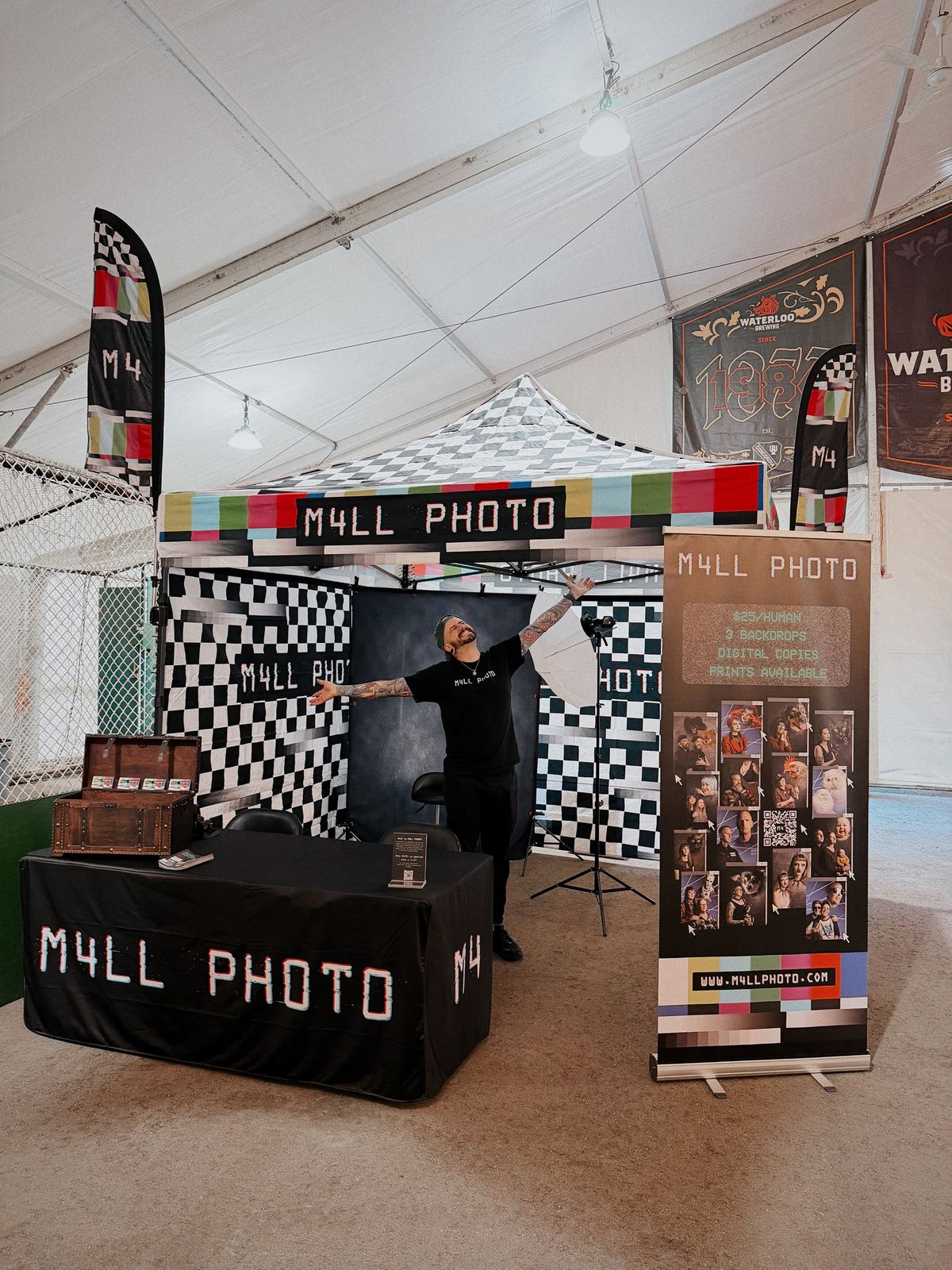 The M4LL PH0T0 booth at an event