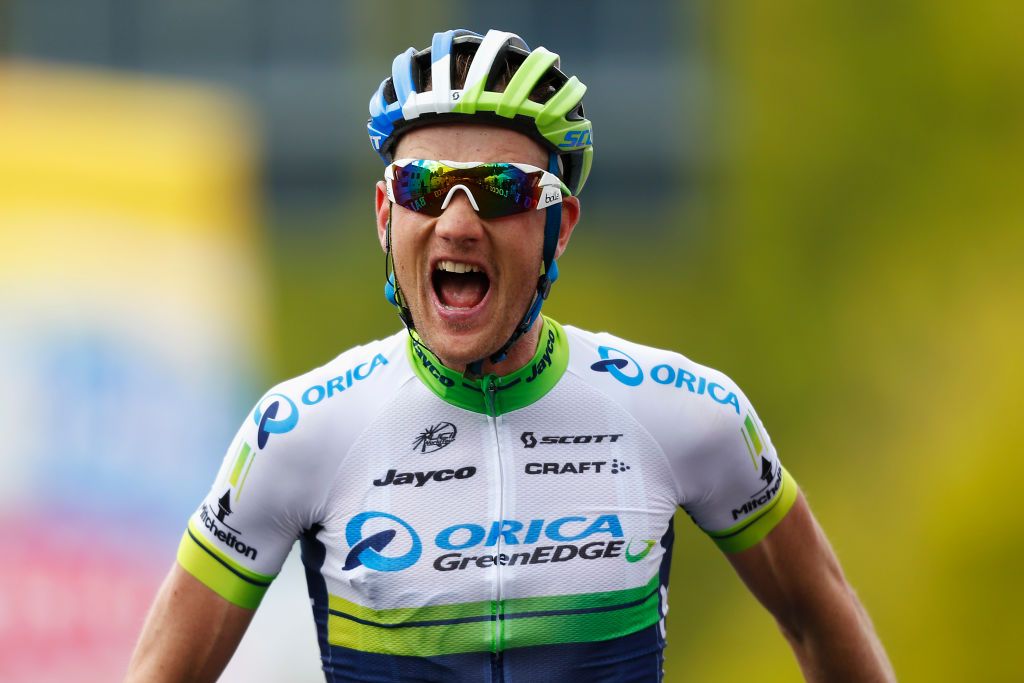 in action during the ninth stage of the 2014 Giro d&#039;Italia, a 172km medium mountain stage between Lugo and Sestola on May 18, 2014 in Lugo, Italy.