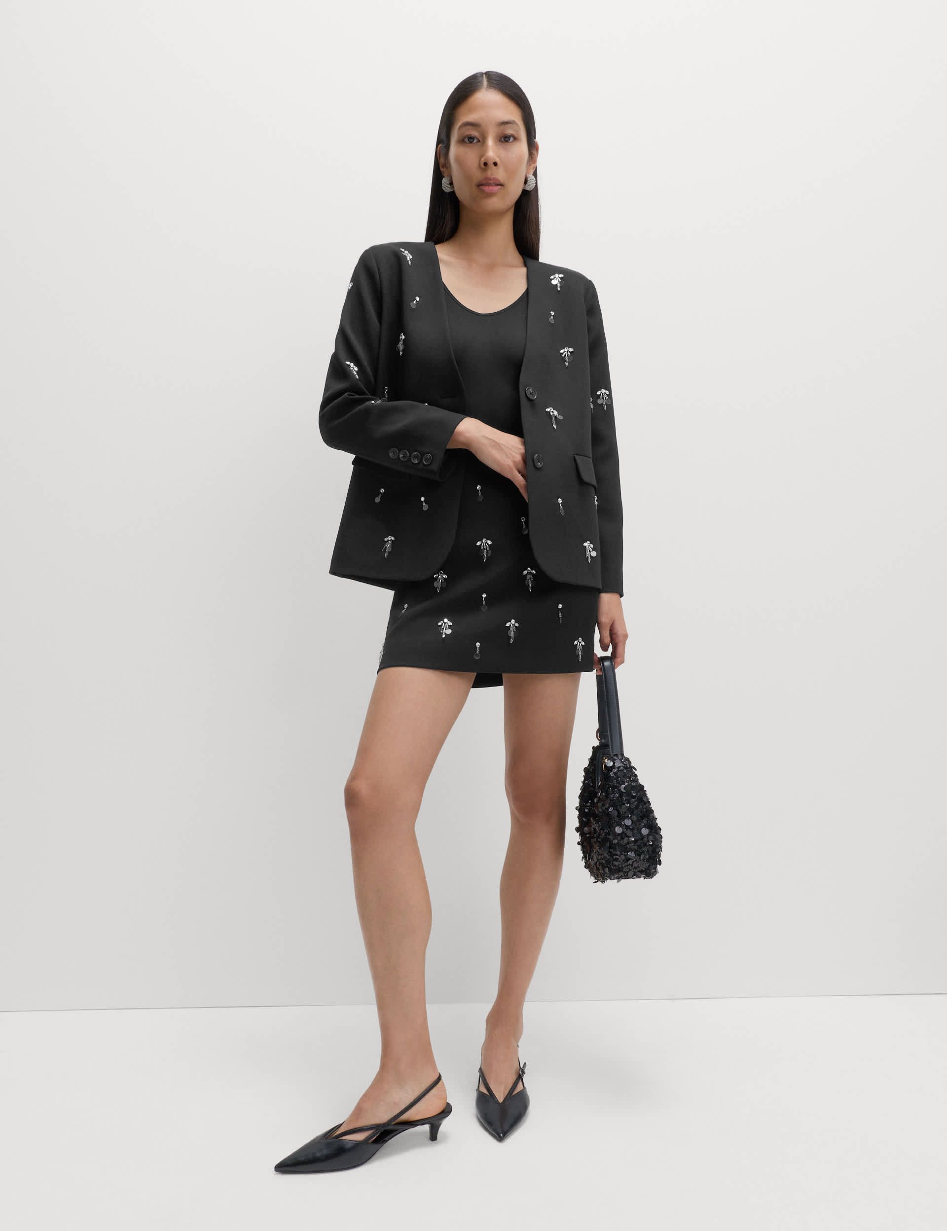 Embellished Single Breasted Blazer