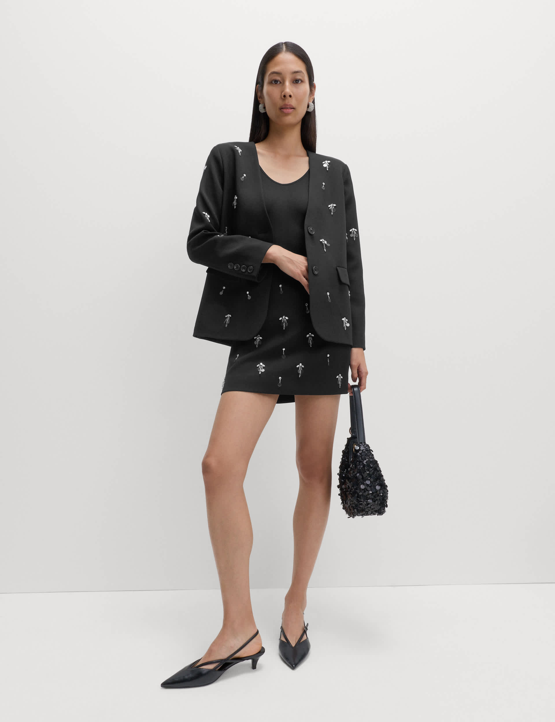 Embellished Single Breasted Blazer