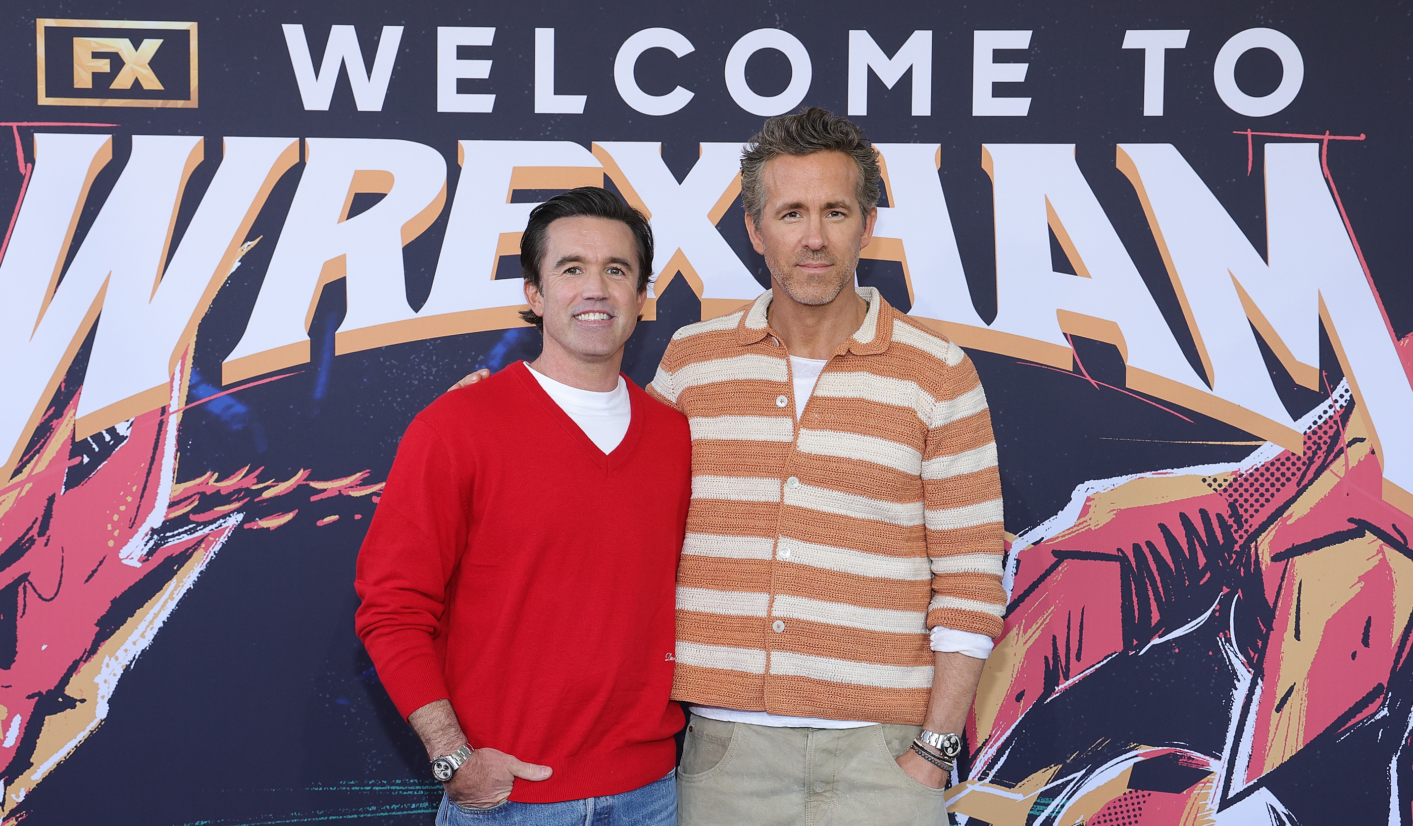 Executive Producers Rob Mac and Ryan Reynolds attend an FYC red carpet event for FX&rsquo;s Welcome to Wrexham in Los Angeles