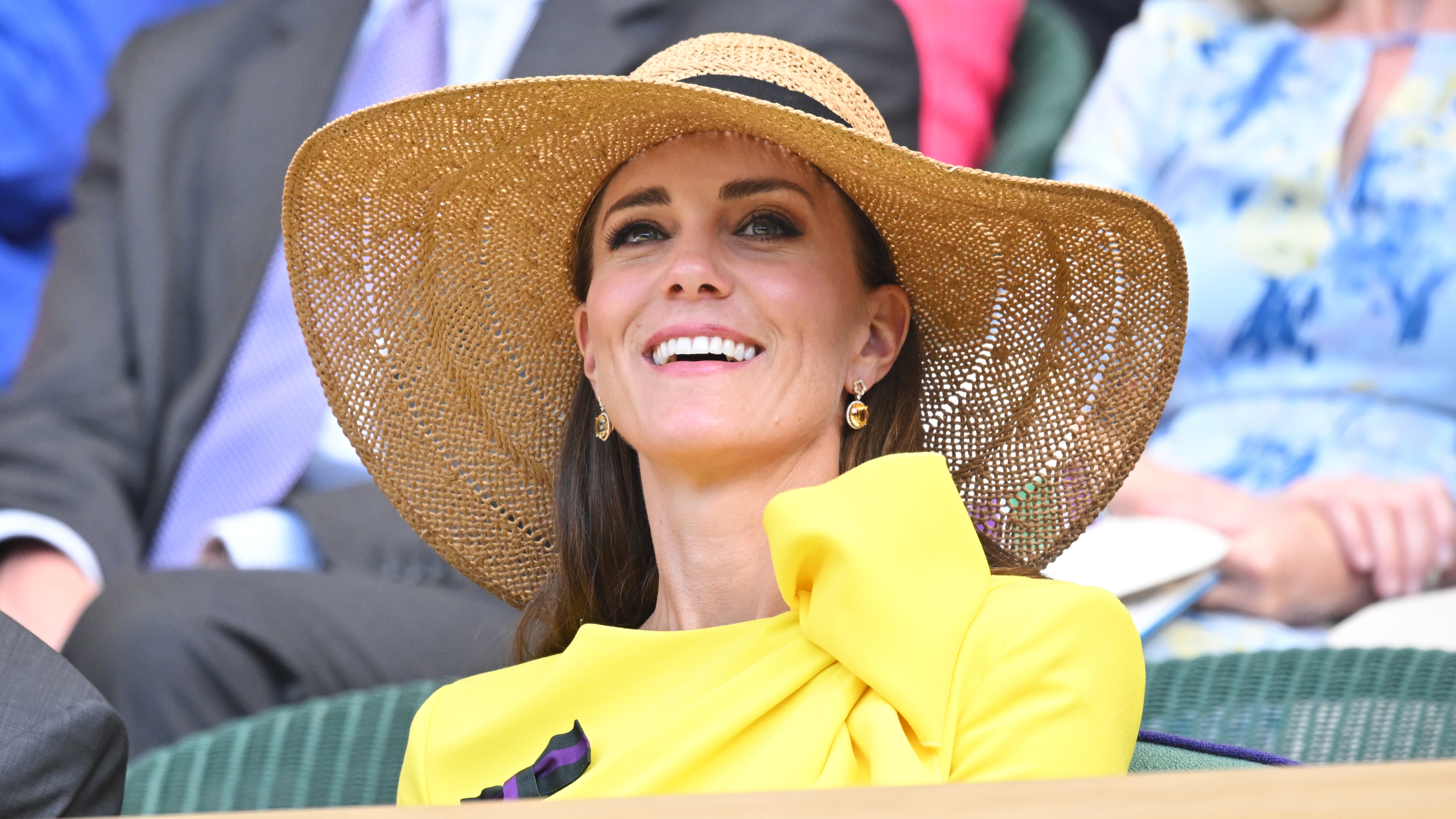 Catherine, Princess of Wales smiles as she watches the Wimbledon Women's Singles Final 2022