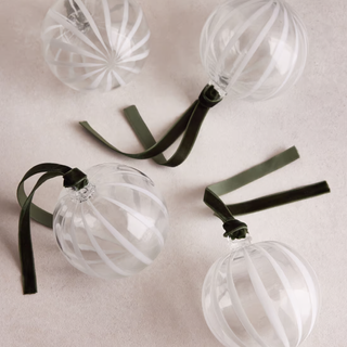 Robyn Baubles, White Stripe, Set of Four