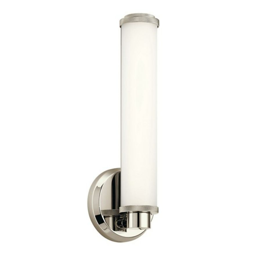 A polished nickel wall light