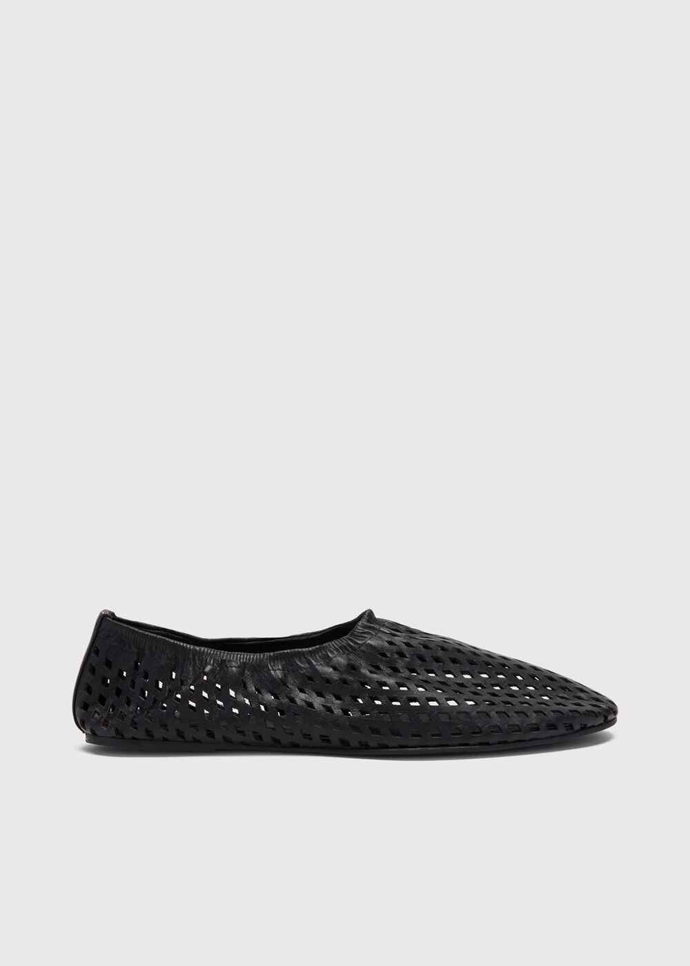 Black Lasercut Ballet Pump