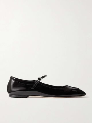 Uma Patent-Leather Mary Jane Ballet Flats