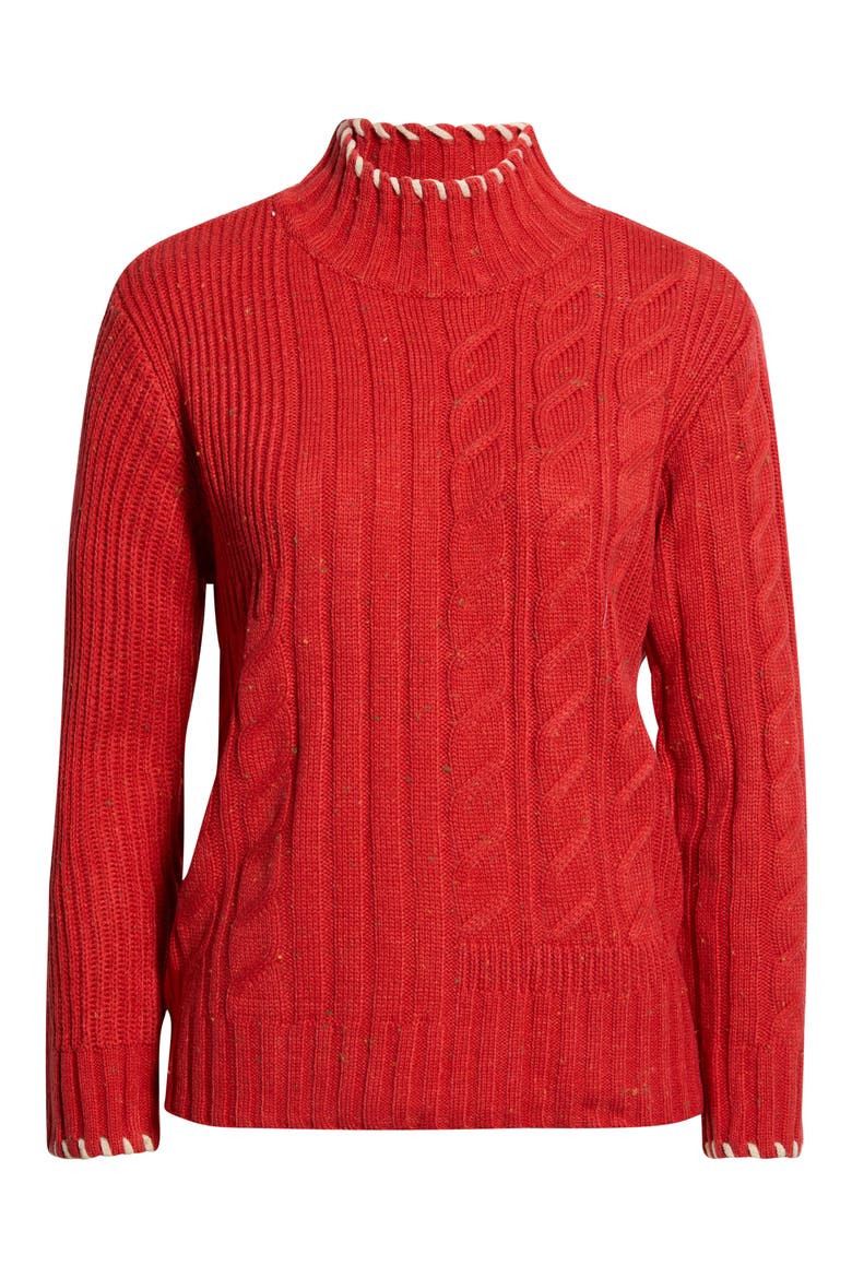 Cable Stitch Mock Neck Sweater