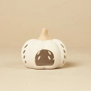 White pumpkin tealight candle holder