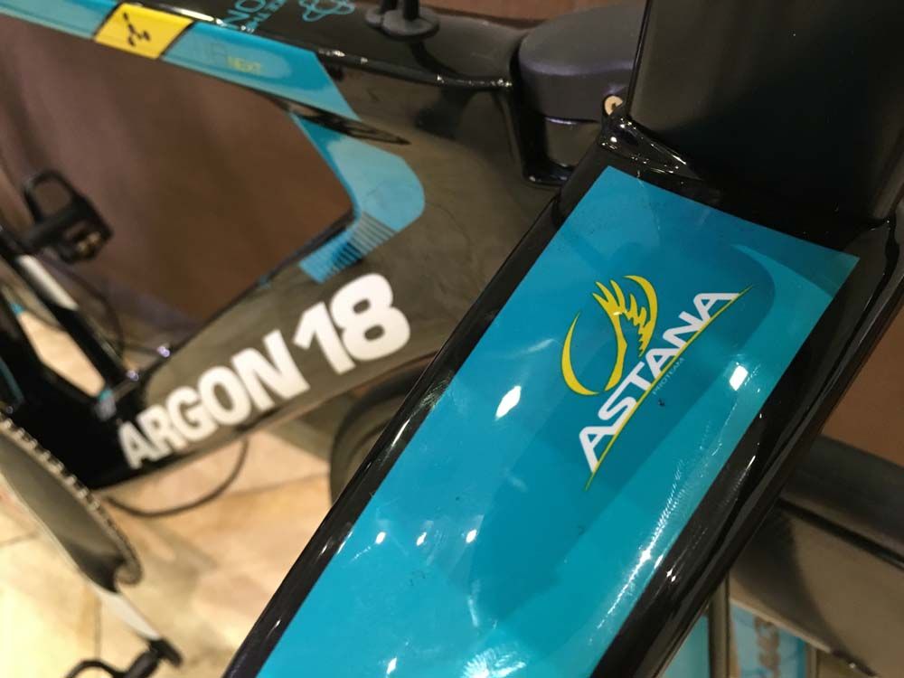 The Argon 18 bikes are Astana team issue