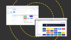 The Monday.com interfaces on the ITPro background