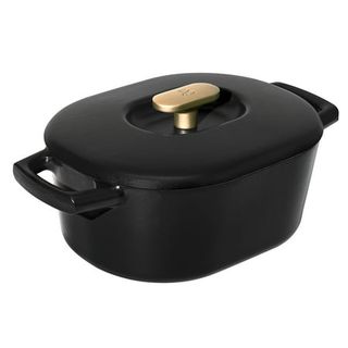 Beautiful 6 Quart Enamel Dutch Oven, Black Sesame by Drew Barrymore