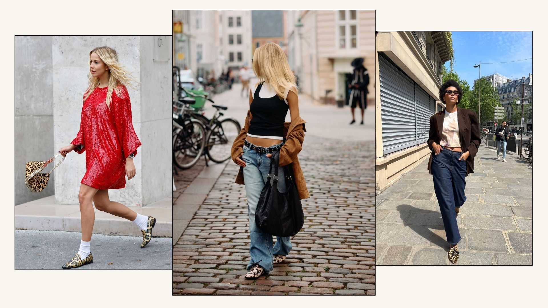 Influencers wear leopard print loafers with jeans and dresses.
