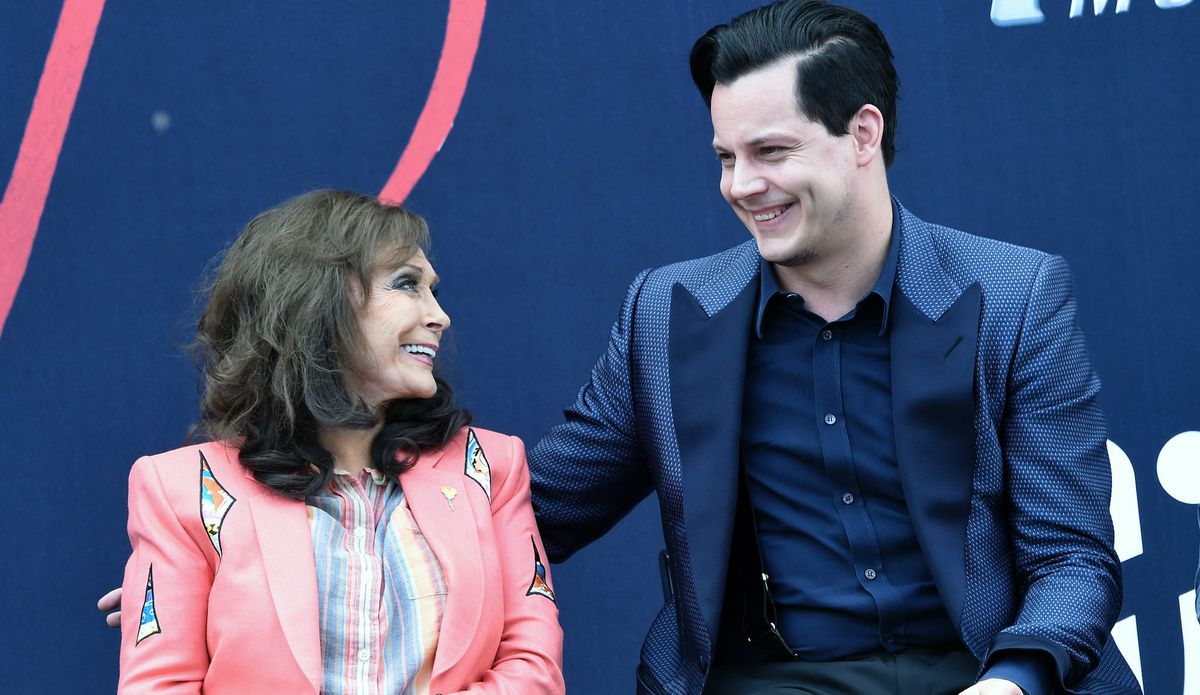 Loretta Lynn (left) and Jack White are inducted into the Nashville Walk Of Fame on June 4, 2015 in Nashville, Tennessee