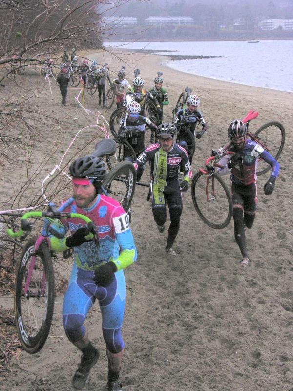 The elite men hit the beach, and occasionally had a taste of the cold Atlantic Ocean.