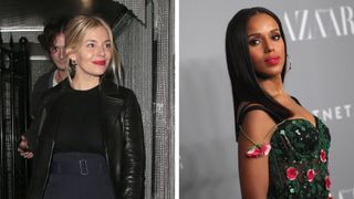 Sienna Miller and Kerry Washington wear berry red lipstick