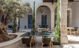 Sir Paul hotel outdoor dining, Limassol, Cyprus