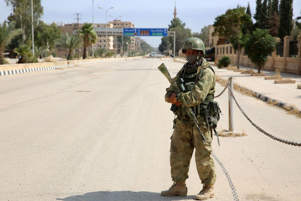 A Russian solider in Syria.