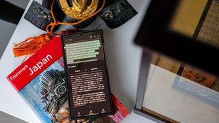 Translating English text to Japanese with a Samsung Galaxy S24 Ultra