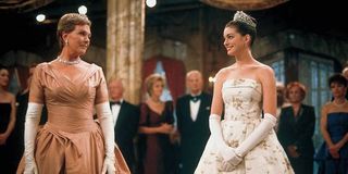 Julie Andrews and Anne Hathaway in ball gowns in Princess Diaries