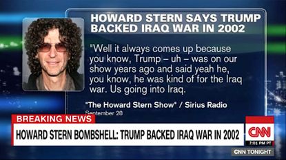 Howard Stern says Donald Trump "kind of" backed Iraq War