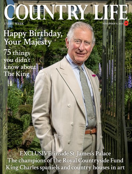 The King on the cover of Country Life on 8 November 2023.