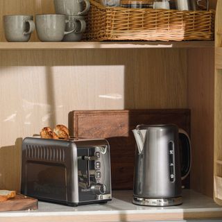 Stainless steel toaster and kettle combo