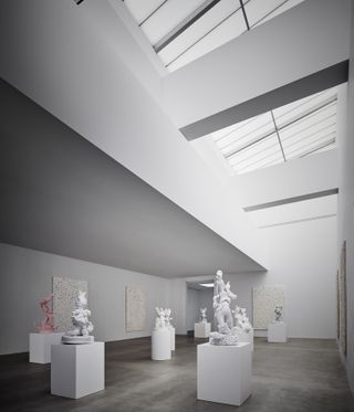 art and skylight drama at the new Gagosian in New York