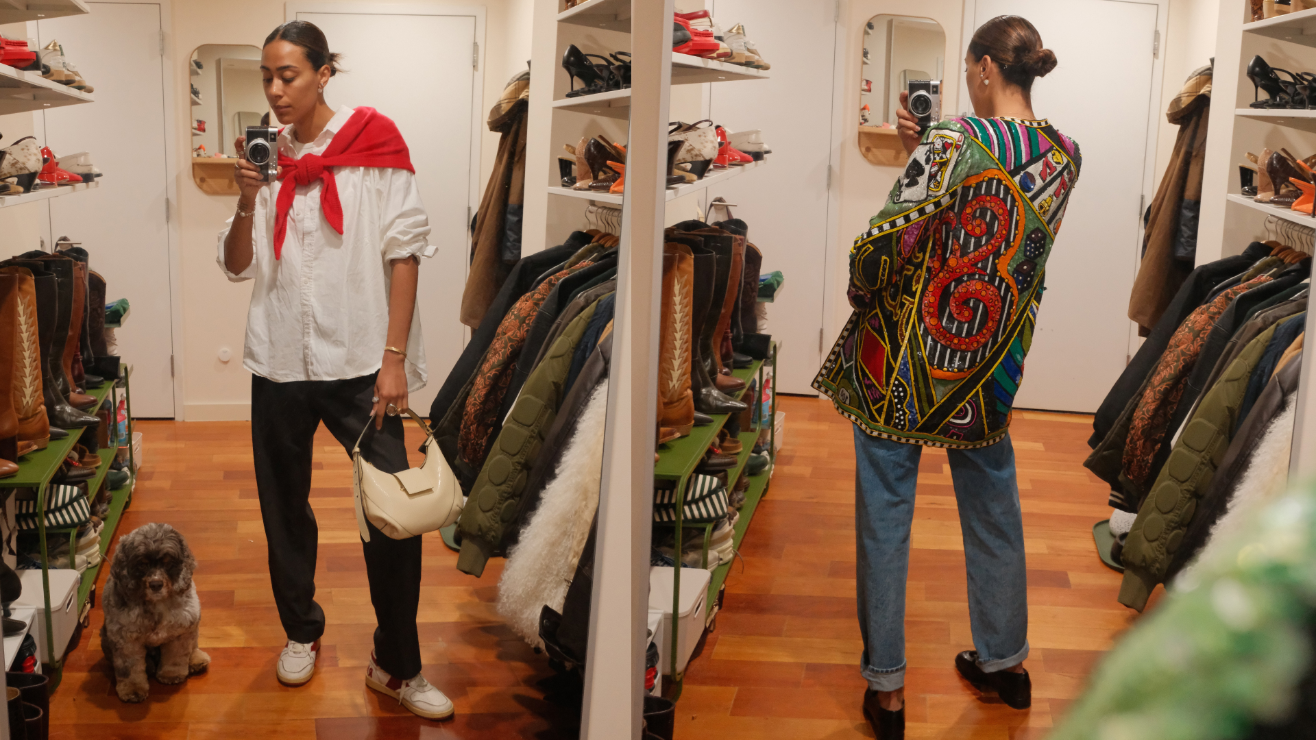 Olivia Galli demonstrating how to style vintage fashion