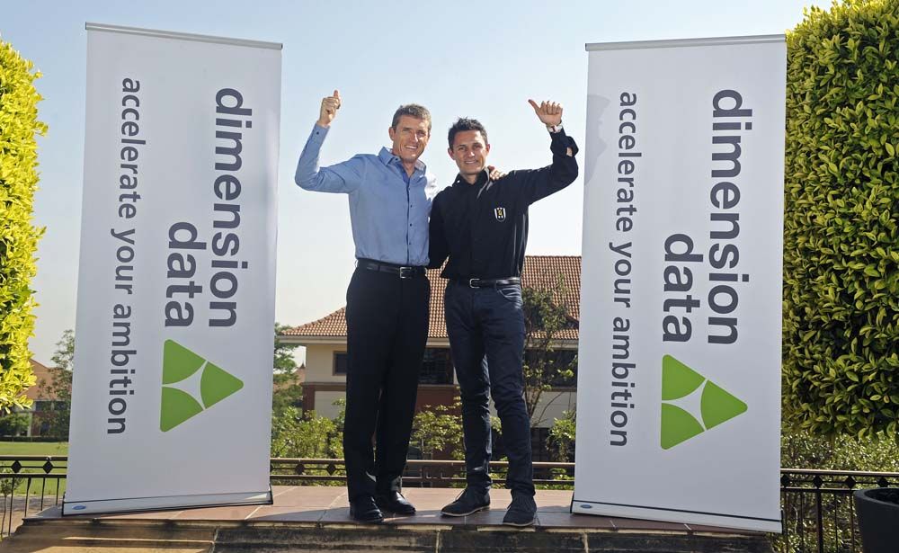Dimension Data CEO Brett Dawson with MTN-Qhubeka team principal Doug Ryder