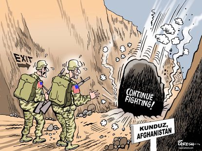 Editorial cartoon World Kunduz Afghanistan Exit
