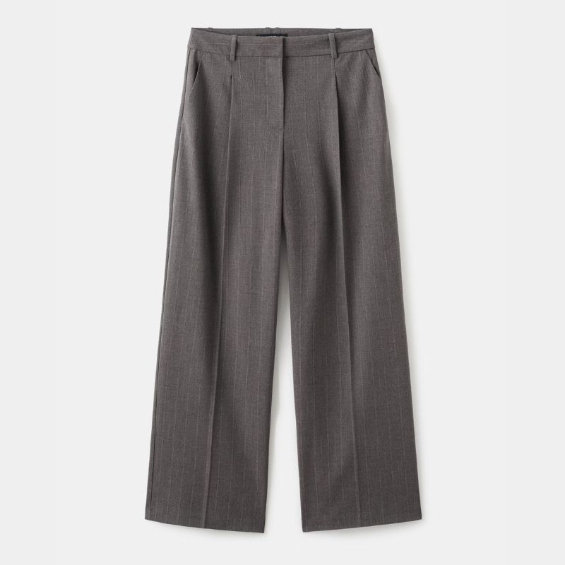 grey, wide leg suit trousers