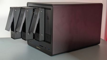 TheUGREEN NASync DXP4800 Plus on a desk