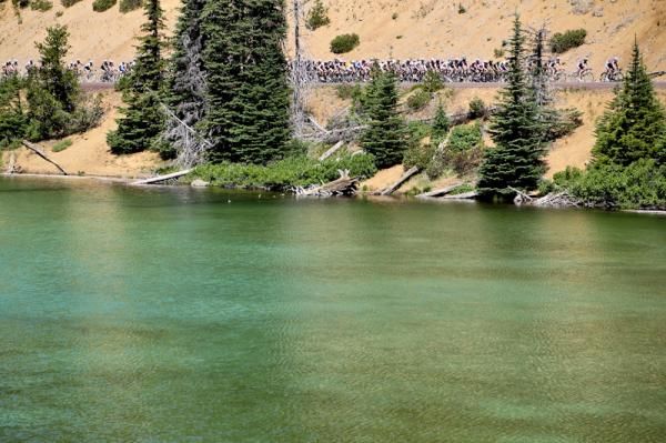 One of the aqua lakes along todays route