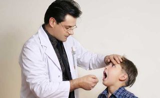 Kid at doctor check up
