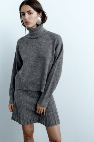 High Collar Knit Sweater