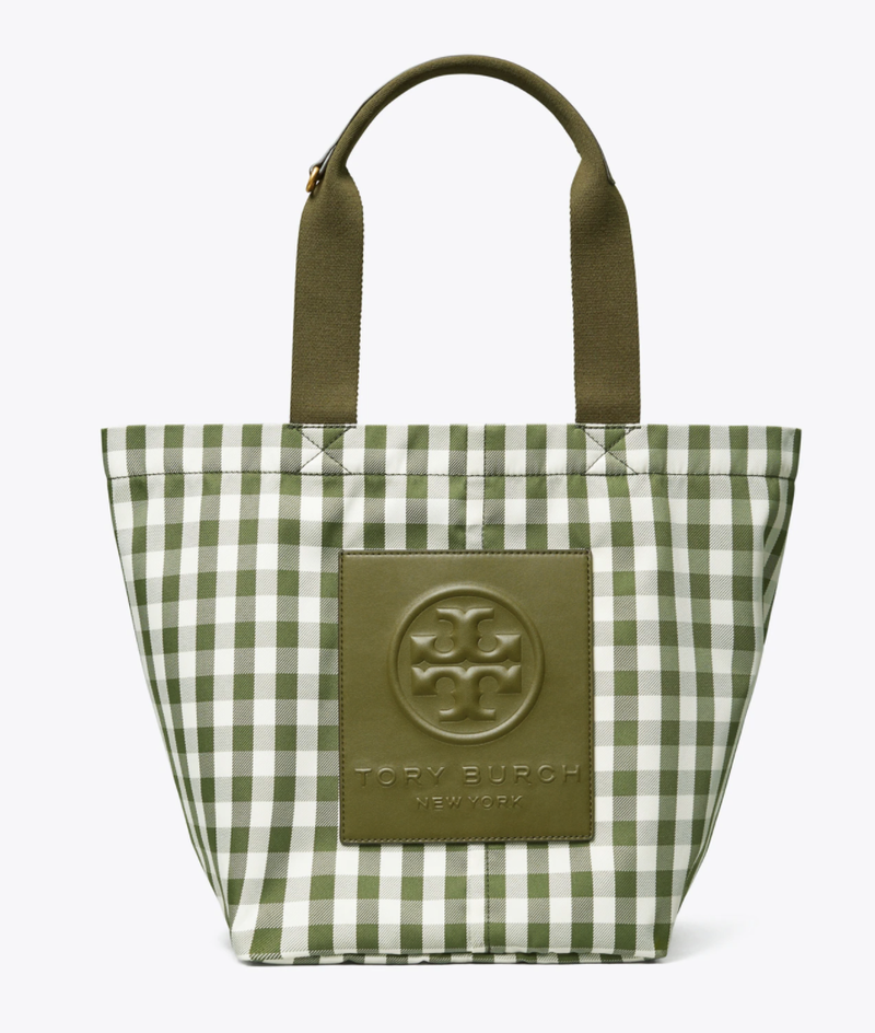 Tory Burch Piper Gingham Small Square Tote Bag