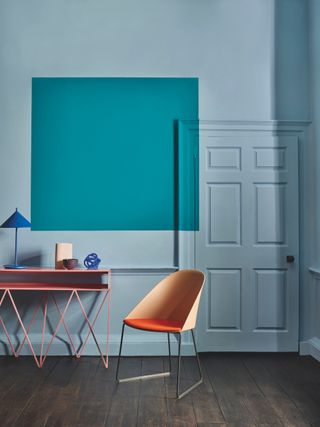 rules for painting interiors doors, blue room by Crown