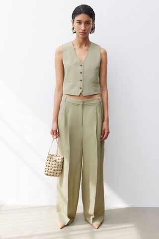 Dressy Linen-Blend Pants