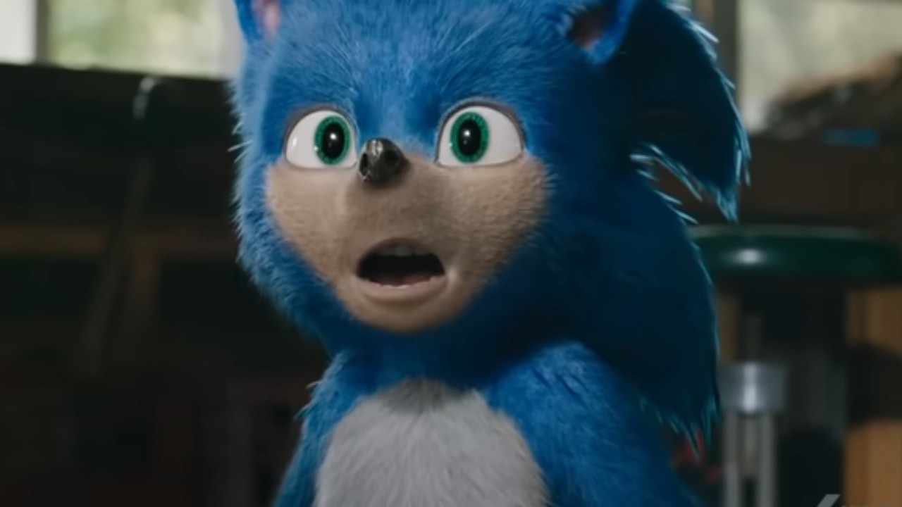An early design of Sonic for the first Sonic the Hedgehog movie