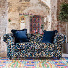 LA DOLCE VITA, IVESTER Sofa Blue Selvaggio Velvet