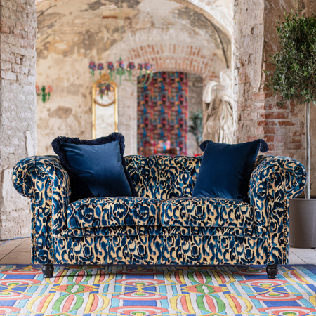 LA DOLCE VITA, IVESTER Sofa Blue Selvaggio Velvet