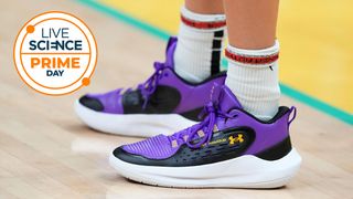 A Live Science Prime Day logo and a close-up picture of Under Armour training shoes